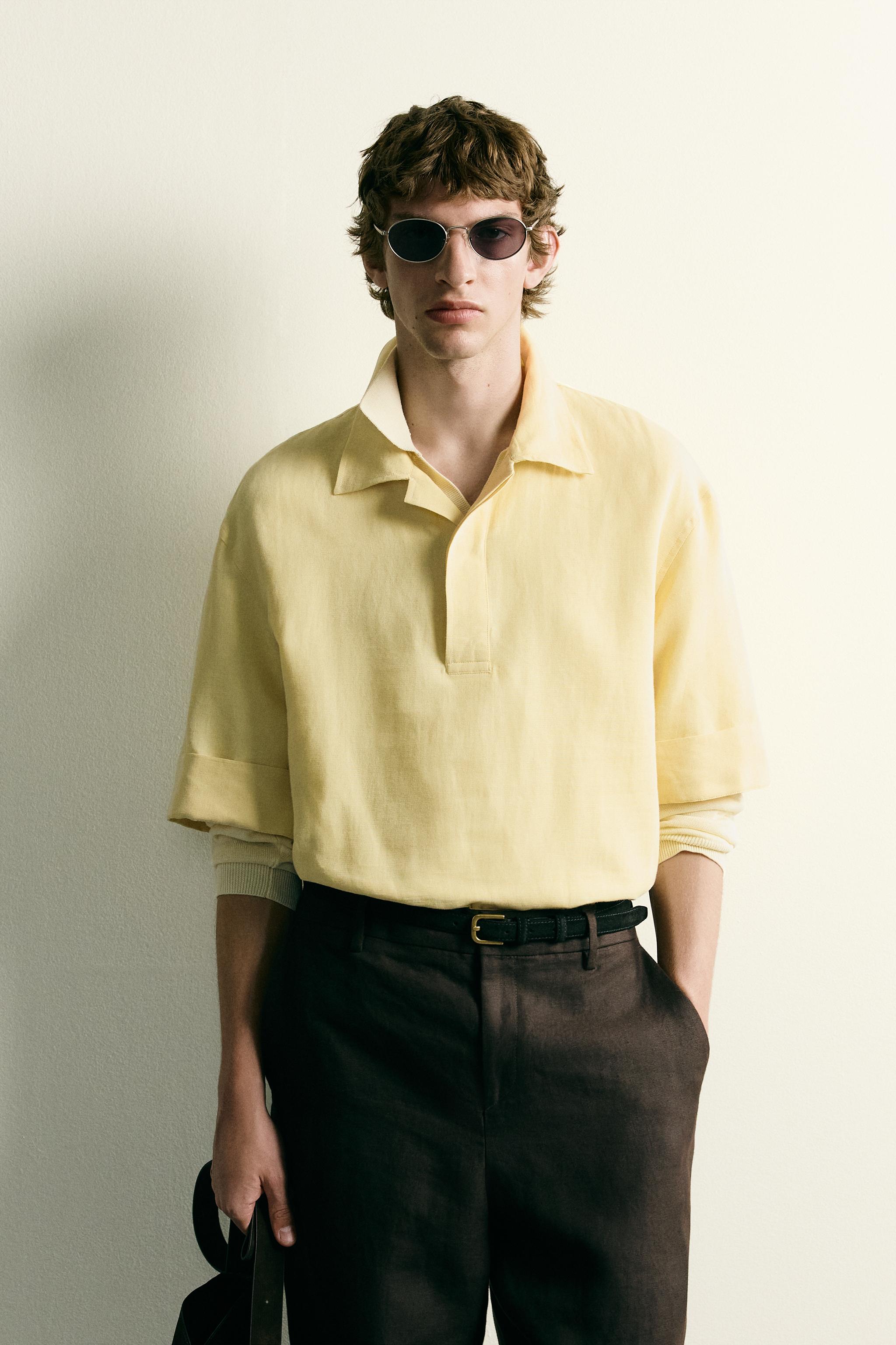 CHEMISE POLO EN COTON ET LIN